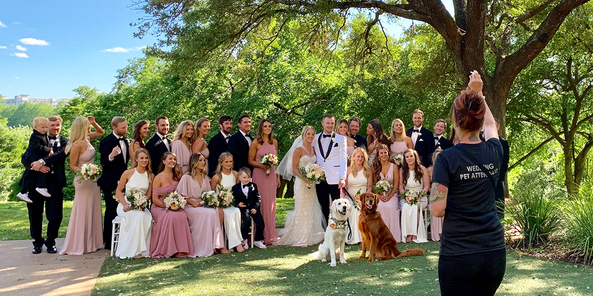 Wedding Pet Attendant helping with Wedding Photos in Colorado Springs